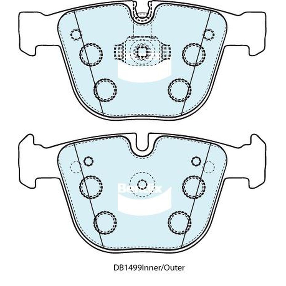 Bendix EURO Brake Pad Set Rear DB1499 EURO+
