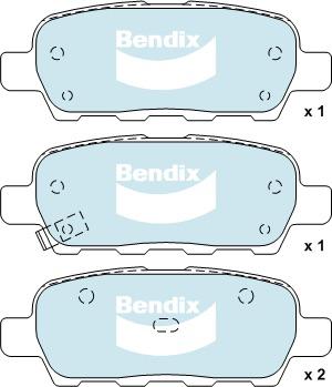 Bendix General CT Brake Pad Set Rear DB1509 GCT