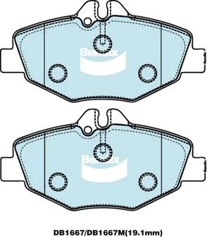 Bendix EURO Brake Pad Set Front DB1667 EURO+