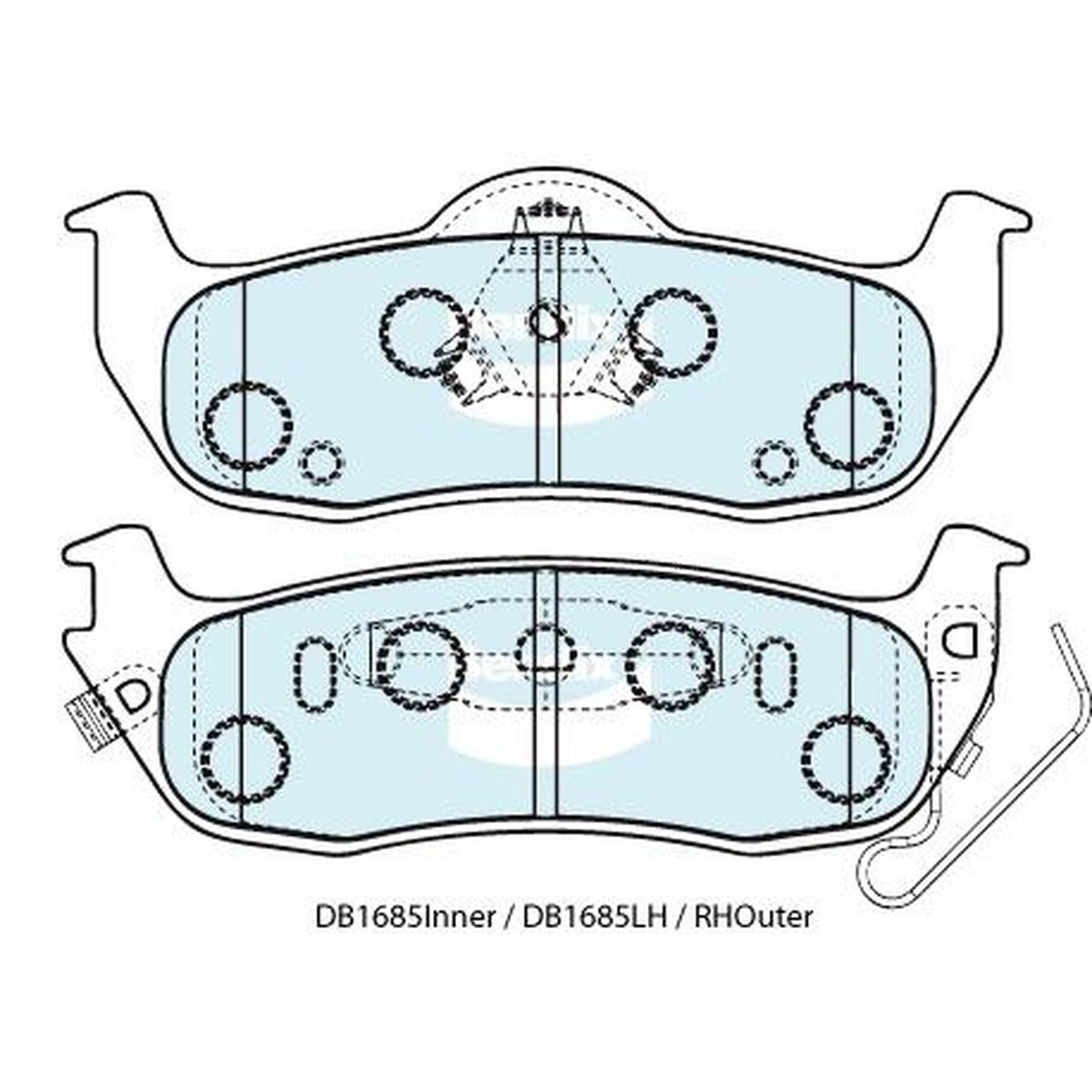 Bendix 4x4 Brake Pad Set Rear DB1685 -4WD