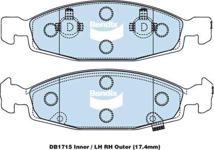 Bendix 4x4 Brake Pad Set Front DB1715 -4WD