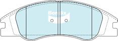 Bendix Protrans Brake Pad Set Front DB1727 PR