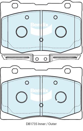 Bendix General CT Brake Pad Set Front DB1735 GCT