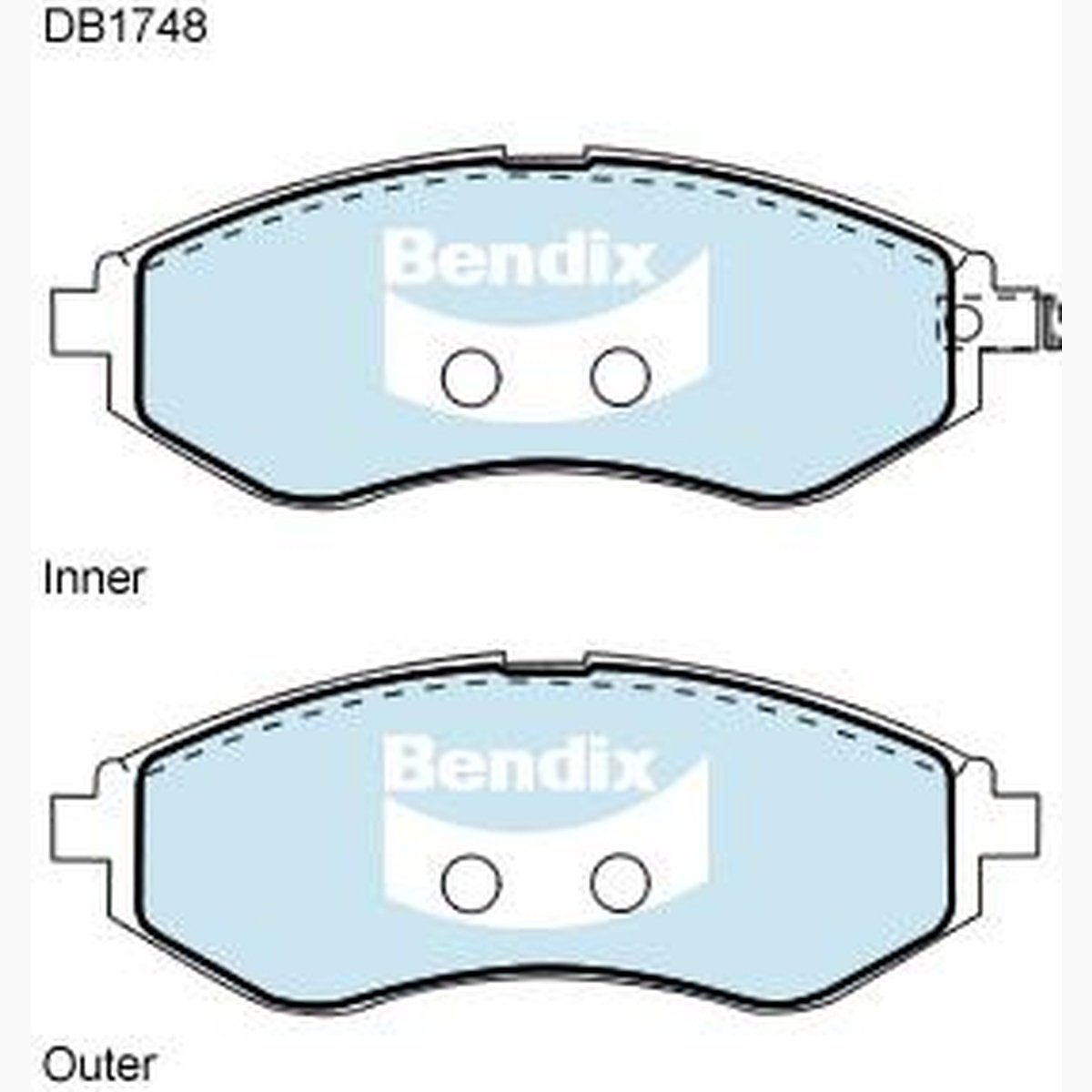 Bendix General CT Brake Pad Set Front DB1748 GCT