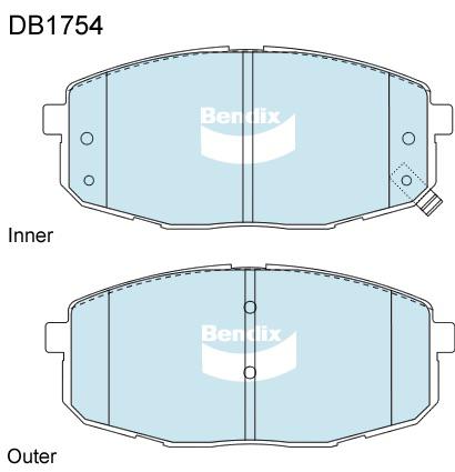 Bendix Heavy Duty Brake Pad Set Front DB1754 HD