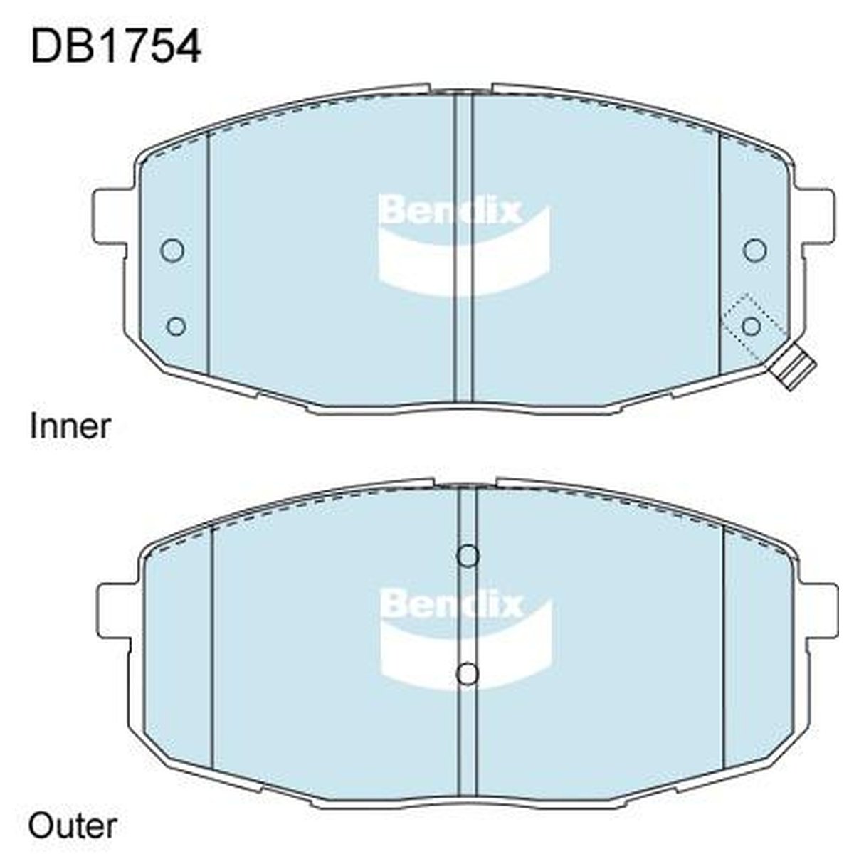 Bendix General CT Brake Pad Set Front DB1754 GCT
