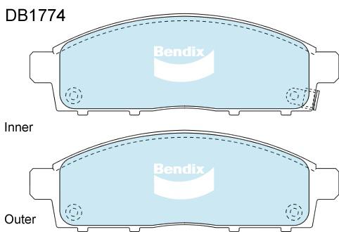 Bendix 4x4 Brake Pad Set Front DB1774 -4WD