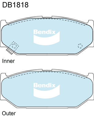 Bendix General CT Brake Pad Set Front DB1818 GCT