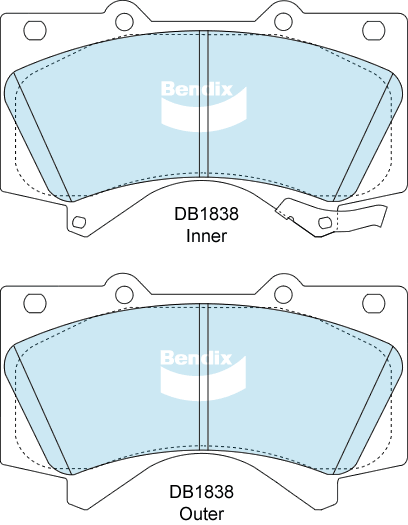 Bendix Heavy Duty Brake Pad Set Front DB1838 HD