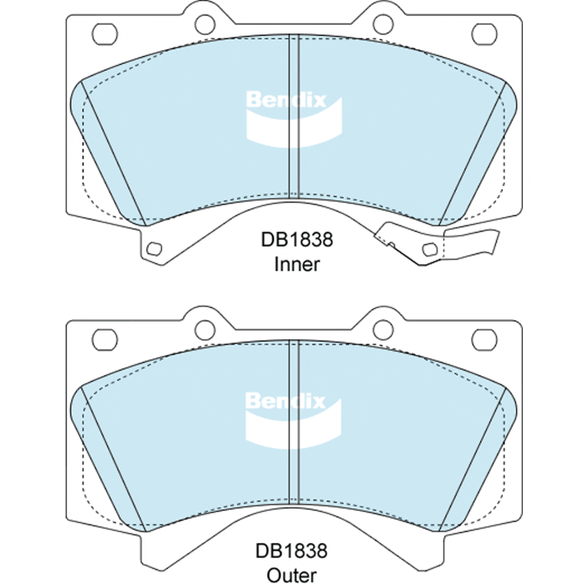 Bendix 4x4 Brake Pad Set Front DB1838 -4WD