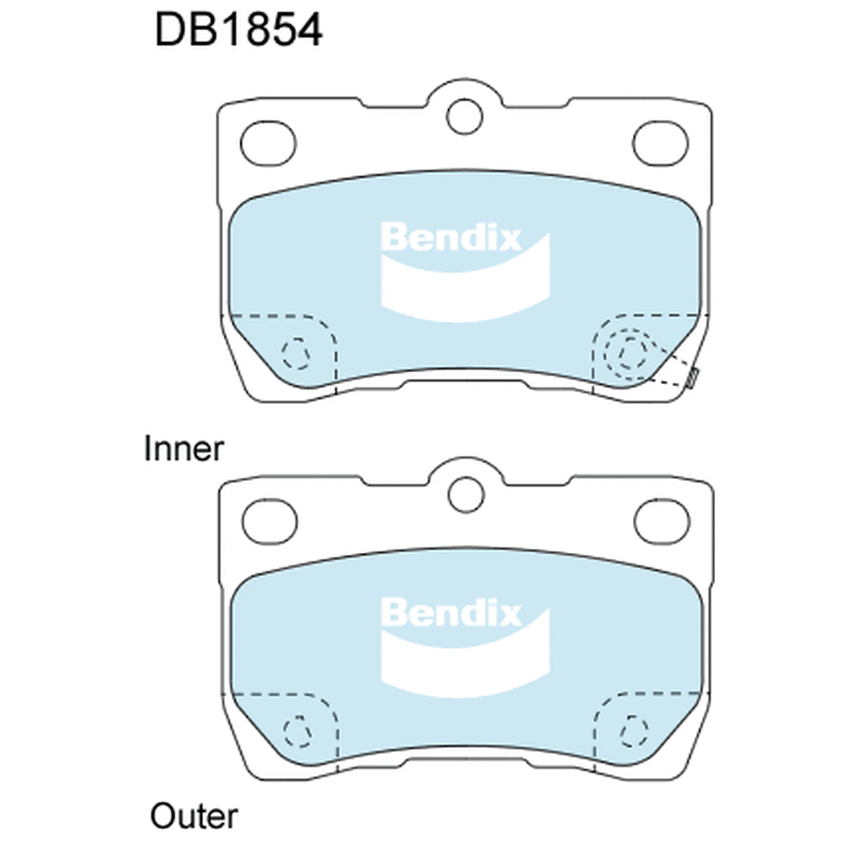 Bendix General CT Brake Pad Set Rear DB1854 GCT