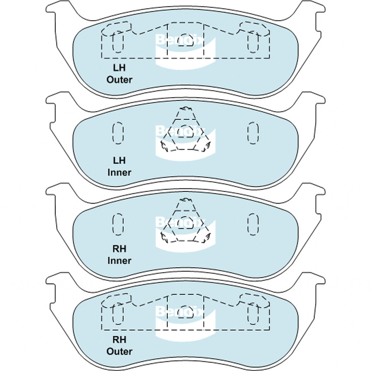 Bendix 4x4 Brake Pad Set Rear DB1906 -4WD