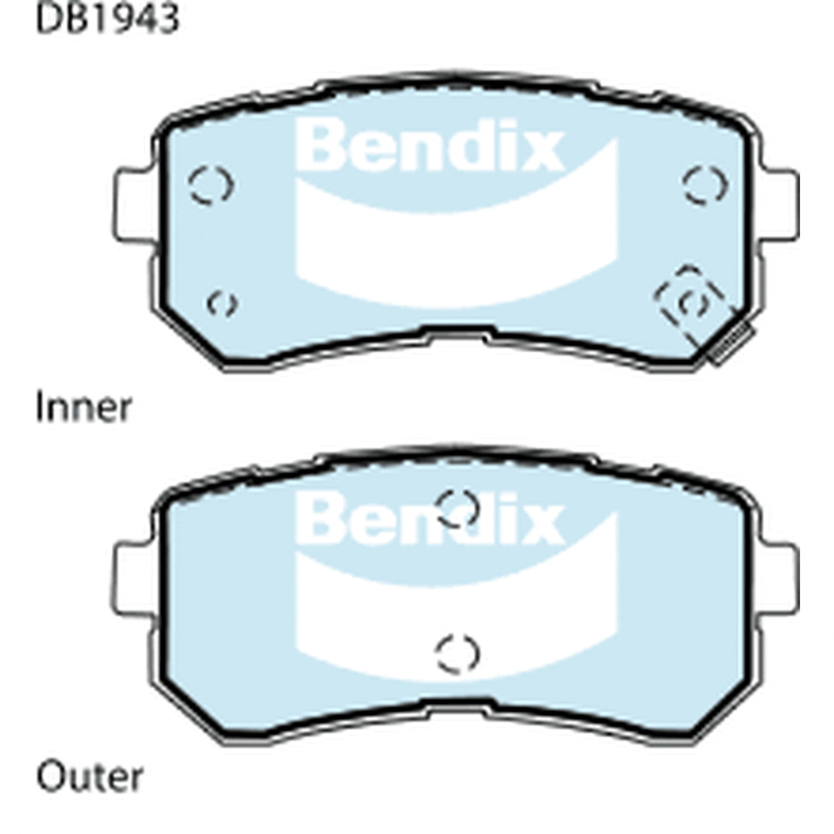 Bendix 4x4 Brake Pad Set Rear DB1943 -4WD