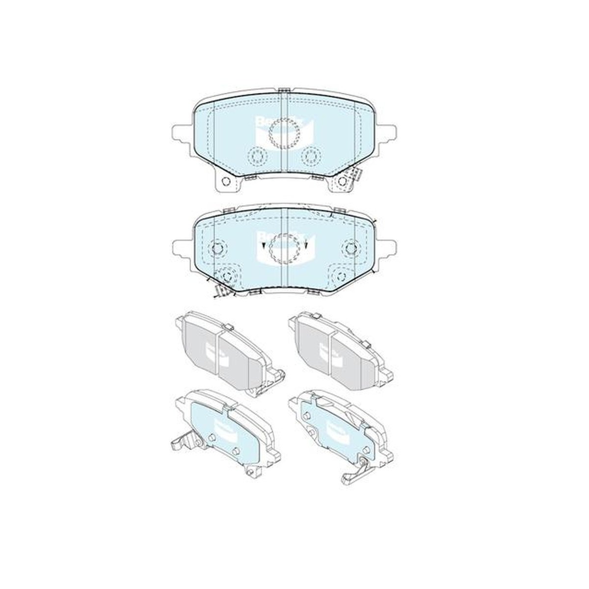 Bendix 4x4 Brake Pad Set Rear DB2608 -4WD