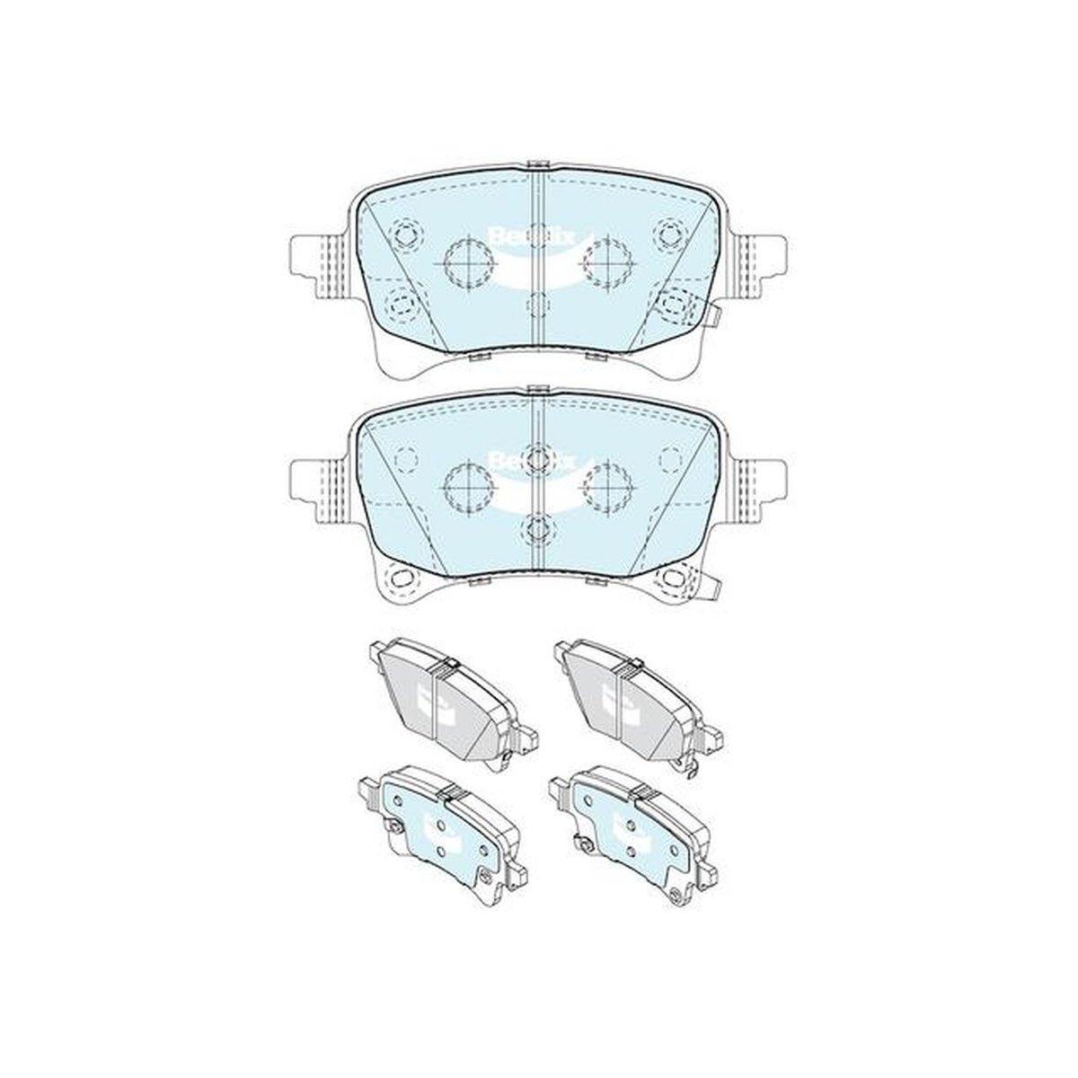 Bendix 4x4 Brake Pad Set Rear DB2667 -4WD