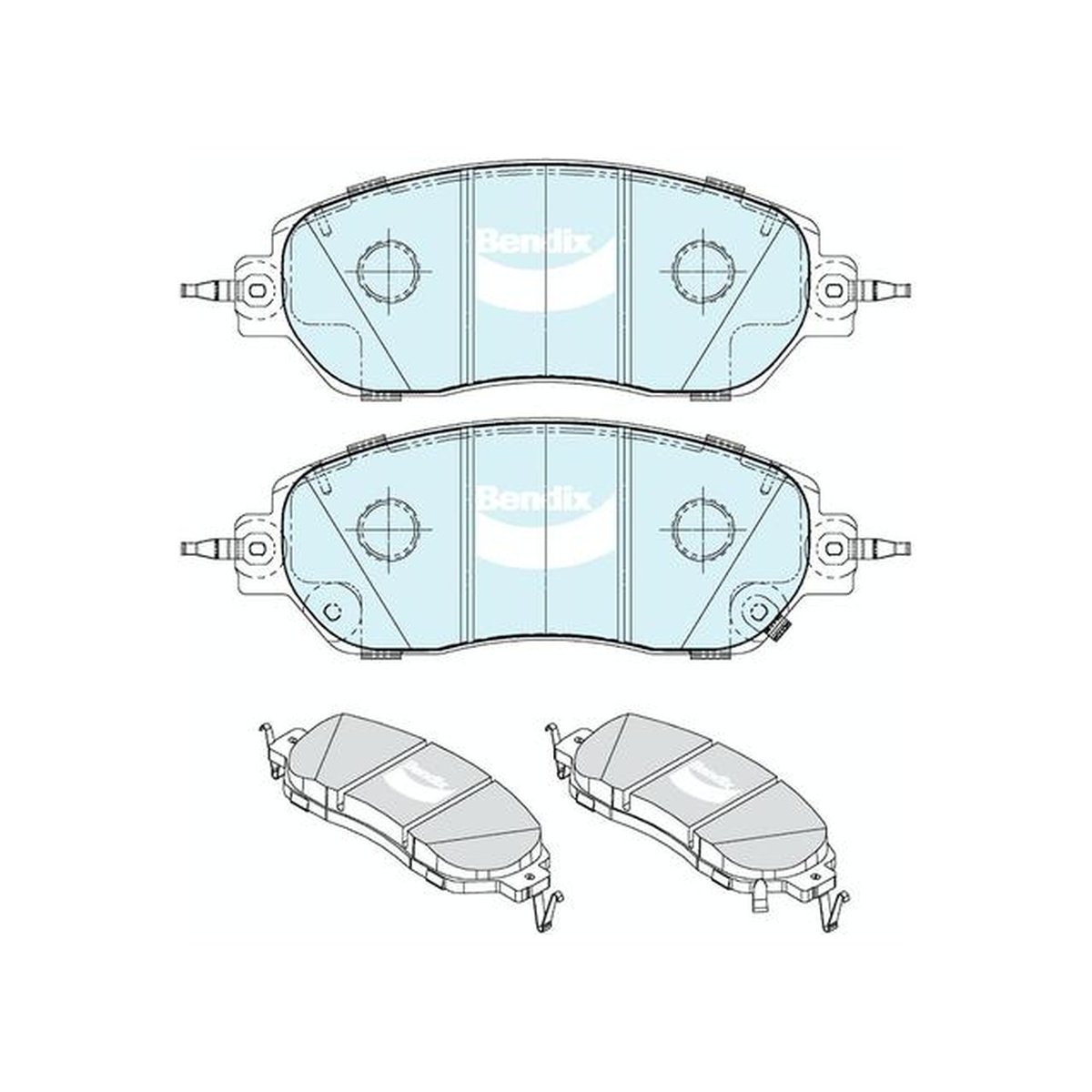 Bendix 4x4 Brake Pad Set Front DB2687 -4WD