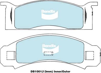Bendix General CT Brake Pad Set Front DB1001 GCT