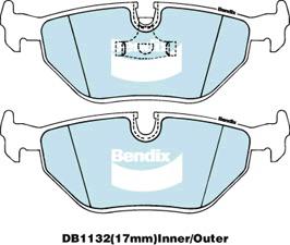 Bendix EURO Brake Pad Set Rear DB1132 EURO+