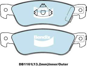 Bendix 4x4 Brake Pad Set Rear DB1161 -4WD