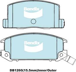 Bendix Protrans Brake Pad Set Rear DB1260 PR