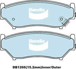 Bendix 4x4 Brake Pad Set Front DB1266 -4WD