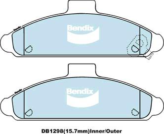 Bendix General CT Brake Pad Set Front DB1298 GCT