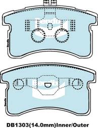 Bendix General CT Brake Pad Set Front DB1303 GCT