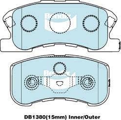 Bendix Protrans Brake Pad Set Front DB1380 PR