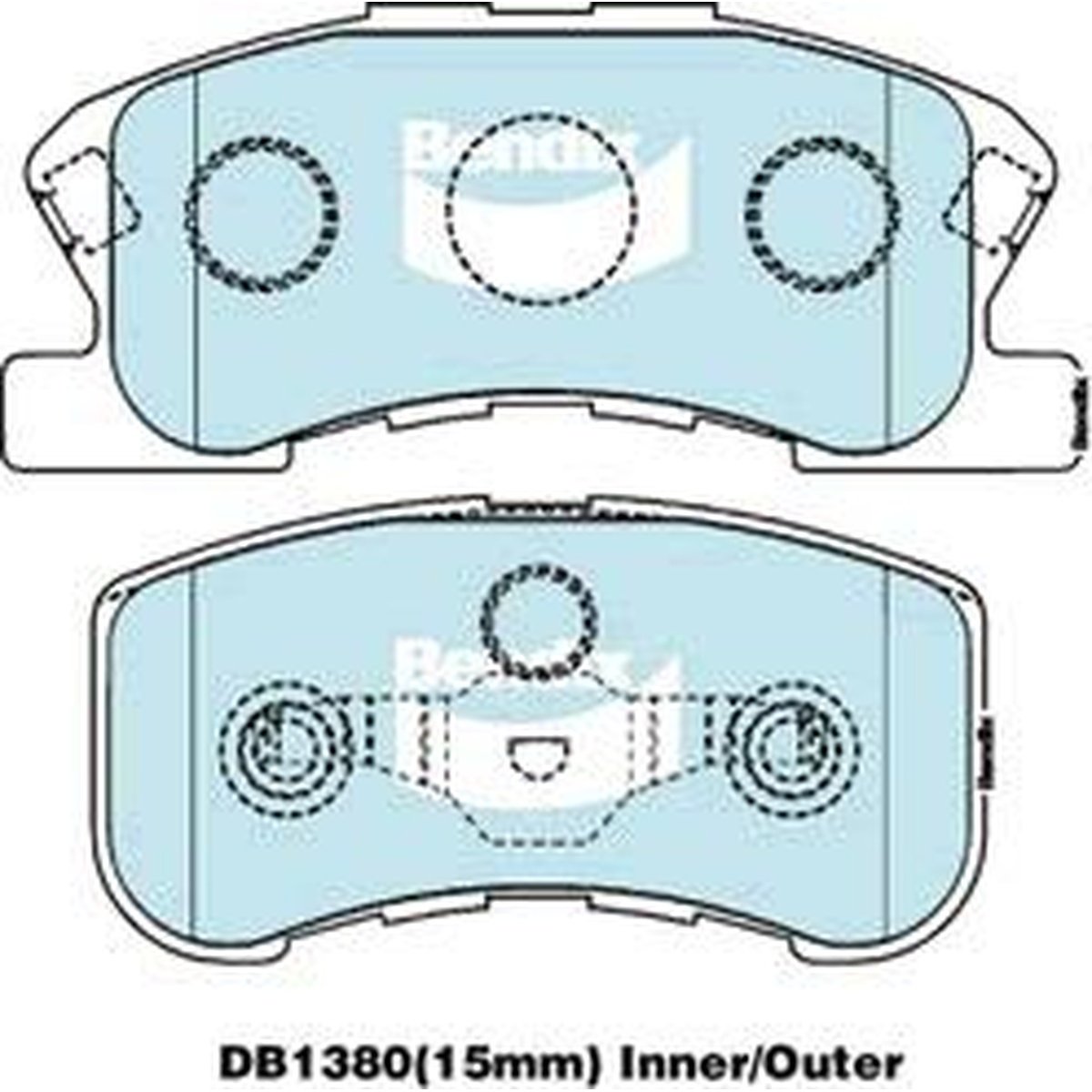 Bendix General CT Brake Pad Set Front DB1380 GCT