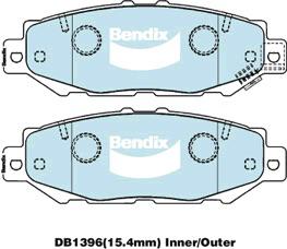 Bendix General CT Brake Pad Set Rear DB1396 GCT
