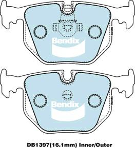 Bendix EURO Brake Pad Set Rear DB1397 EURO+