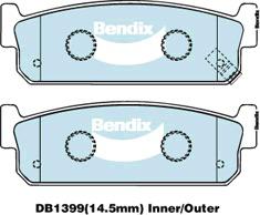 Bendix General CT Brake Pad Set Rear DB1399 GCT