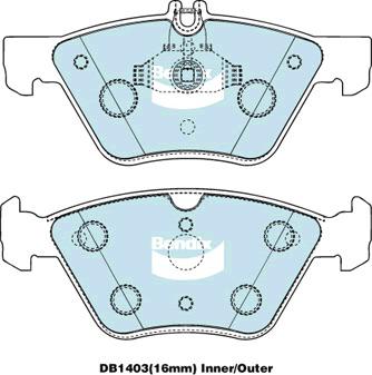 Bendix EURO Brake Pad Set Front DB1403 EURO+