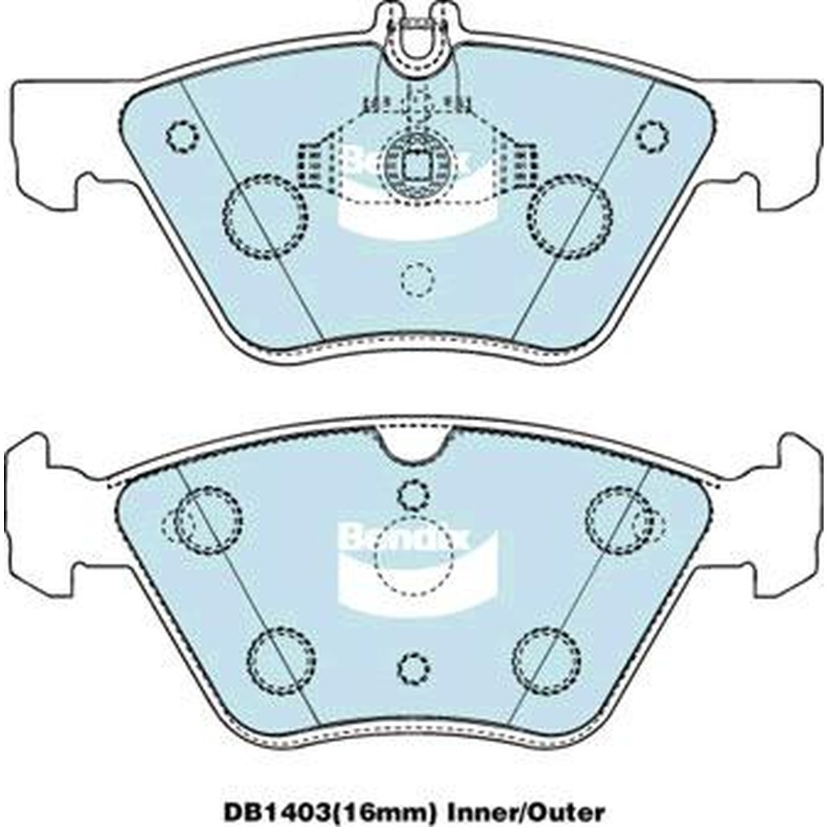 Bendix General CT Brake Pad Set Front DB1403 GCT