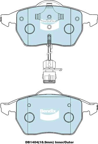 Bendix EURO Brake Pad Set Front DB1404 EURO+