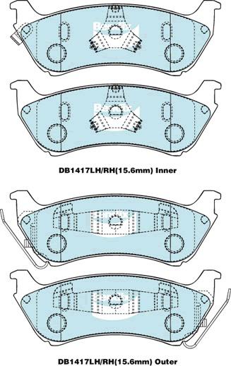 Bendix General CT Brake Pad Set Rear DB1417 GCT