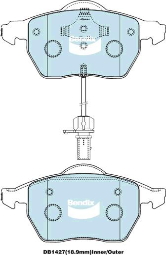 Bendix EURO Brake Pad Set Front DB1427 EURO+