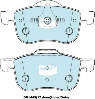 Bendix Heavy Duty Brake Pad Set Front DB1445 HD