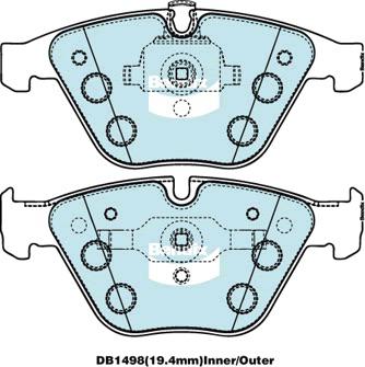Bendix EURO Brake Pad Set Front DB1498 EURO+