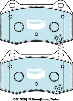 Bendix SRT Brake Pad Set Front DB1520 SRT