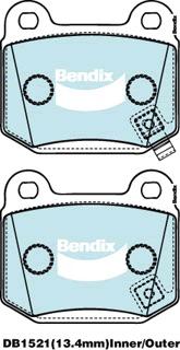 Bendix Ultimate+ Brake Pad Set Rear DB1521 ULT+