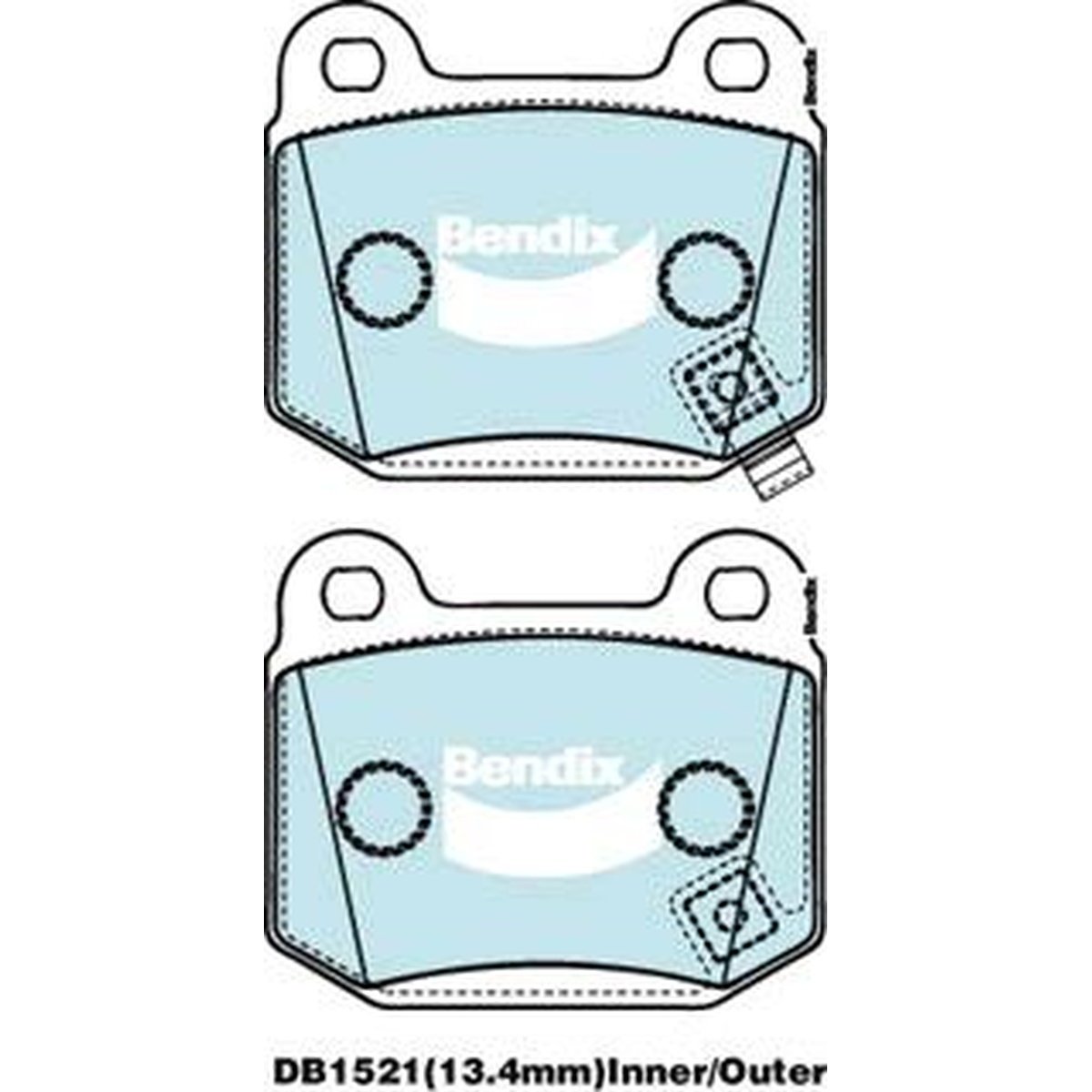 Bendix General CT Brake Pad Set Rear DB1521 GCT