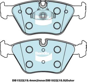 Bendix EURO Brake Pad Set Front DB1522 EURO+