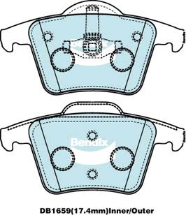 Bendix EURO Brake Pad Set Rear DB1659 EURO+