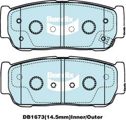 Bendix General CT Brake Pad Set Rear DB1673 GCT