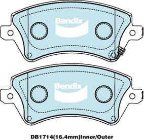 Bendix Protrans Brake Pad Set Front DB1714 PR