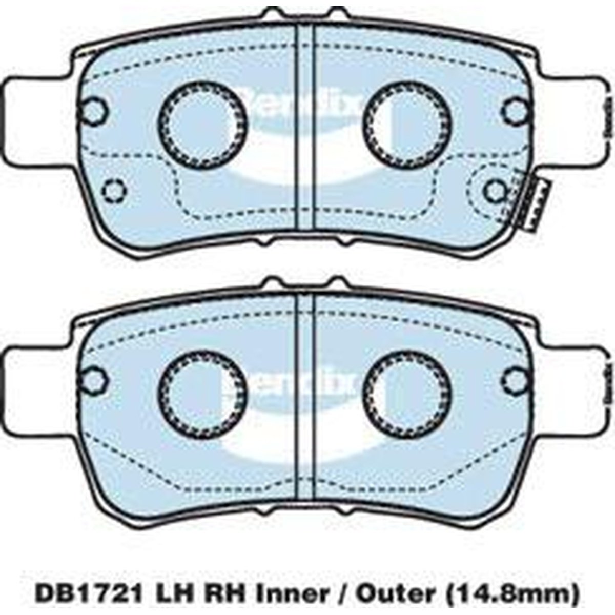 Bendix General CT Brake Pad Set Rear DB1721 GCT