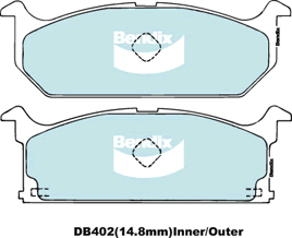 Bendix General CT Brake Pad Set Front DB402 GCT