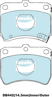 Bendix General CT Brake Pad Set Front DB442 GCT