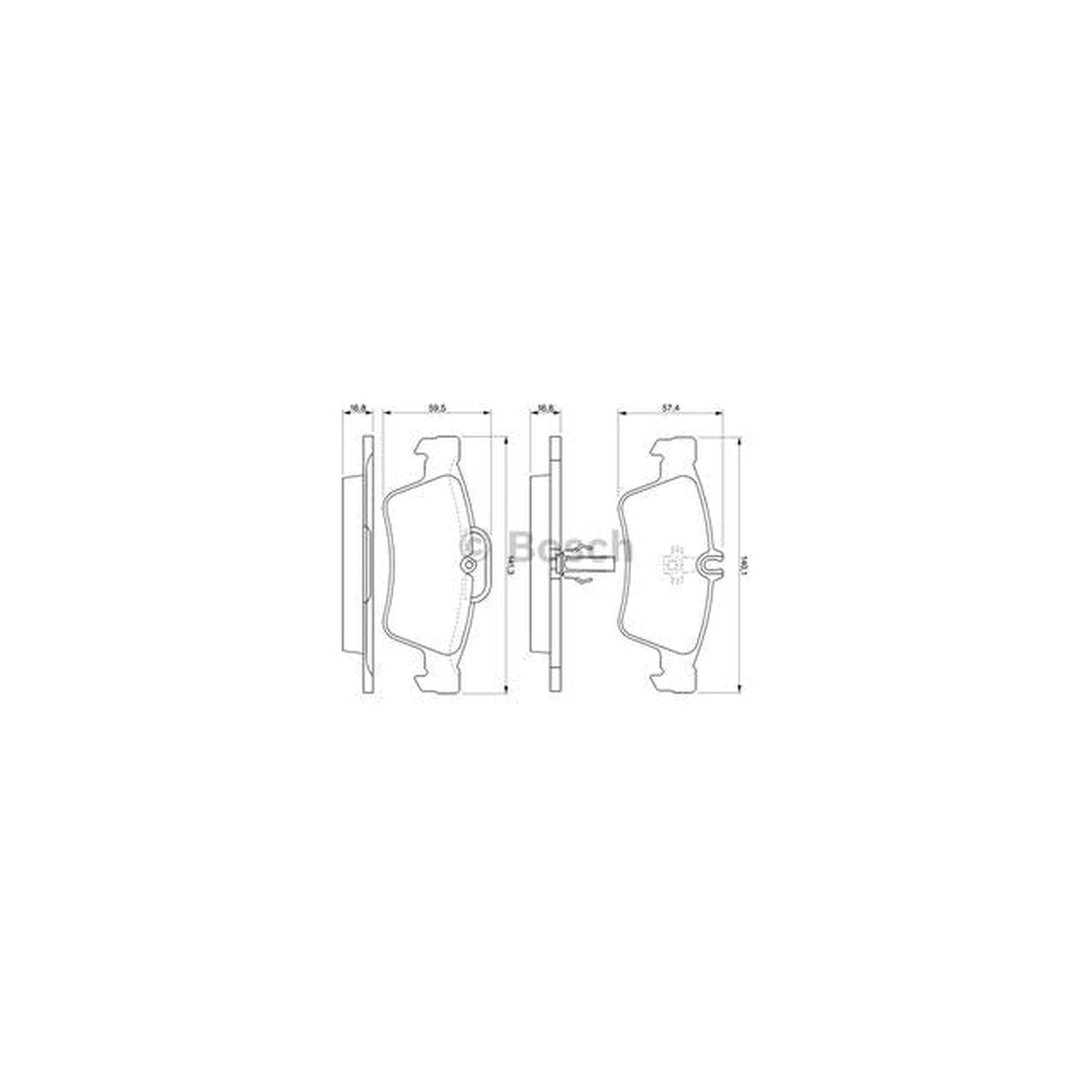 Bosch Blue Line Brake Pad Set Rear BP412